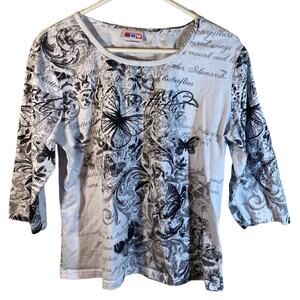 American Sweetheart Black White Top Size Medium